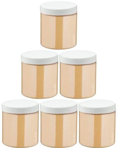 Scrubzout Sweet Orange & Cedarwood - 300 gram - Pot met witte deksel - set van 6 stuks - Hydraterende Lichaamsscrub