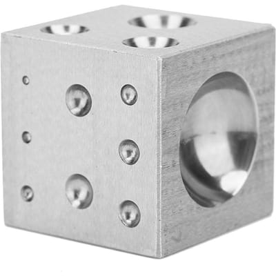 Poinçons de 50 mm pour fabrication de bijoux, outil de dôme, bloc de dappage carré