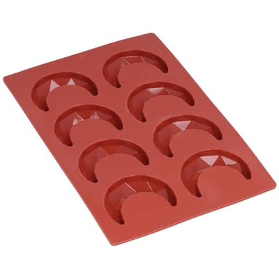 8-gats Maanvormige Vorm 3-dimensionale Chocoladetaart Zoete Vorm voor Thuisbakkerij Keuken brown