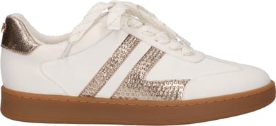 La Strada Sneaker Wit Goud Textiel - Damesschoenen - Maat - 37