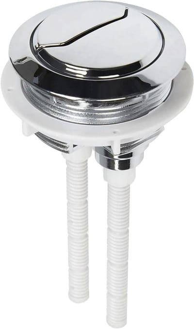 Toilet Spoelknop - Dubbele Spoeling - Water Besparen - Verchroomd ABS Plastic - 48mm Schroefdraad - Zilver