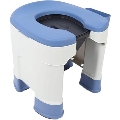 Draagbaar Toilet voor Volwassenen Huis Binnen Slaapkamer Nachtkastje Gebruik voor Ouderen Zwangere Vrouwen Grijs blauw