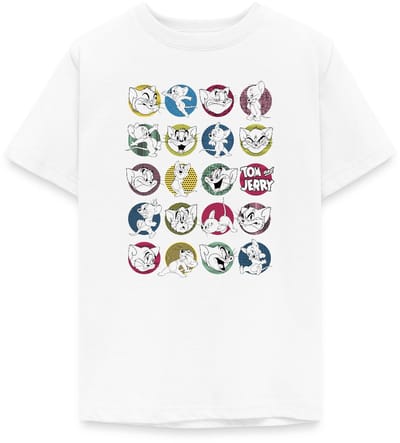 Tom And Jerry Iconische Uitdrukkingen Met Logo T-Shirt Tiener