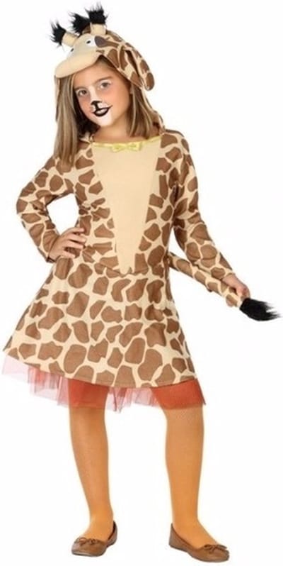 Giraffe verkleedkleding kostuum - Dierenpak - Jurkje - voor meisjes 140