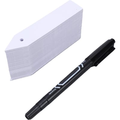 Lot de 100 étiquettes de plantes avec stylo marqueur Imperméable PVC Étiquettes de plantes Étiquettes de jardin pour légumes Fleurs Intérieur Extérieur