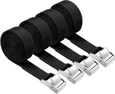 Set van 4 spanbanden 2 m x 20 mm met gesp, stevige lashing straps voor motor, auto en fietsdrager, maximaal 250 kg per stuk