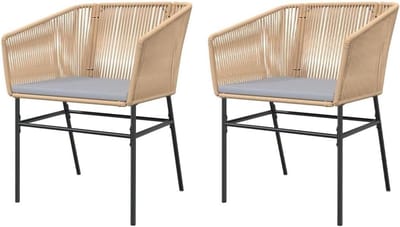 Tuinstoelen 2 stuks - Buitenstoelen loungeset - Ontspannen in tuin - Onderhoudsvriendelijk rotan - 63 x 83 x 63 cm