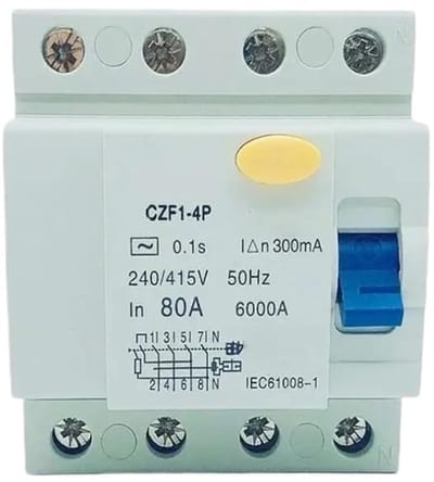 Stroomonderbreker - Lekschakelaar - Huizenbouw - Type A AC - 4P 25A 300mA