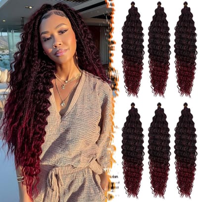 Ocean Wave Gehaakt Vlechthaar 55cm Synthetisch Boho Krullend Haar Extensions