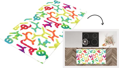 Keukenloper - Loper keuken - Ballon - Patronen - Dieren - 120x60 cm - Keukenloper vinyl