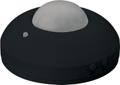 Bewegingssensor - Opbouw Rond - Mat Zwart Kunststof - 360° 6m