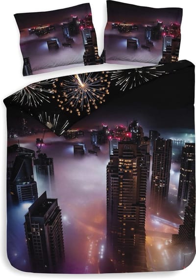 Heckettlane Amira Dekbedovertrek - Lits-jumeaux - Katoen - 240x200-220cm - Zwart