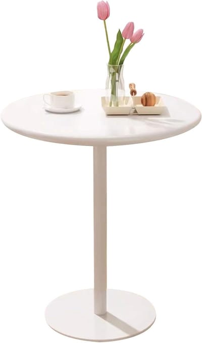 Bistrotafel Rond - Bartafel Keuken - Koffie Drinken - Roestbestendig Metaal - 40x40x50cm - Wit