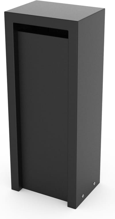Geroba brievenbus LitruZ1 – Zwart RAL 9005 – 400×300×1000 mm
