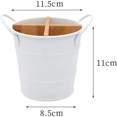 Organisateur de couverts de cuisine, support de rangement pour couteaux, cuillère séparée, fourchette, baguettes, outil de cuisine, seau, organisateur de garde-manger white