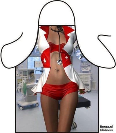 Benza Schort Verpleegster/Sexy Nurse - Sexy/Leuke/Grappige/Mooie Keukenschort