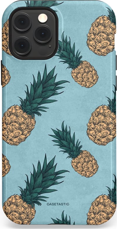 Casetastic Hoesje Geschikt voor Apple iPhone 12/12 Pro Magsafe - Stijlvolle Beschermende Duo-layer Case - Tropische Ananas