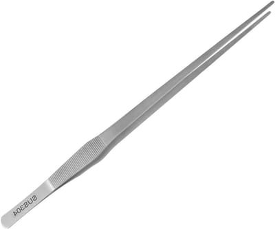 RVS rechte pincet voor aquarium, bonsai en keuken - 15 inch lange tweezers voor precisiewerk en voeding
