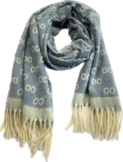 Wintersjaal met print en franje in 7 kleuren