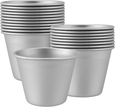 20 Stuks Dariole Mallen voor Mini Pudding, Muffins en Cupcakes - Ideaal voor Individuele Desserts, 7 x 4,3 x 5,5 cm