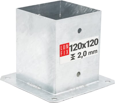 LUN FIX - Postdrager + Hoogte 150mm - 1 stuk - Corrosiebestendig - Vierkante houten paal