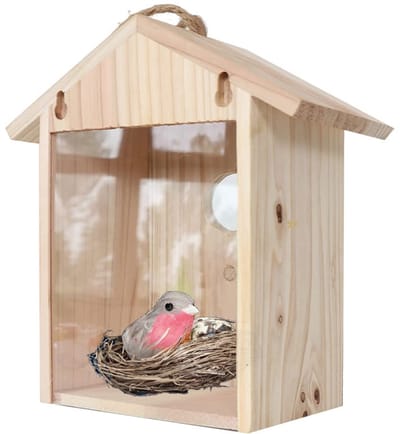 vogelvoederhuisje - Vogelhuisje voor Raam met Zuignap - Transparante Nestkast voor Vogelobservatie - vogelhuisje raam - Houten Vogelhuis voor Wilde Vogels