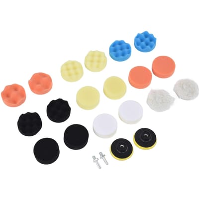 22 Delen Polijstpads ABS Spons Auto Polijstpad Kit voor Waxen Schuren Afwerken Glazuren 3 inch beige