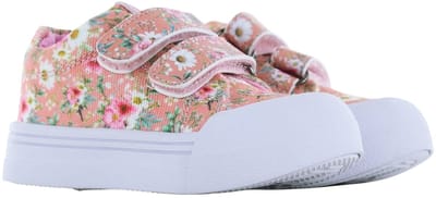 Go Banana's Go Banana‘S Sneaker Klittenband - Peach Flowers - Sneakers Kinderen - Meisjes - PEACH FLOWER - Canvas - Maat 22