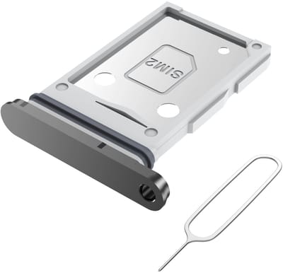 MMOBIEL Dual Simkaart Houder Geschikt voor Samsung Galaxy S25 Edge – Sim Card Tray - Dubbele Simkaarthouder Vervanging - Incl. Sim Pin en Waterdichte Rubberen Ring - Zwart