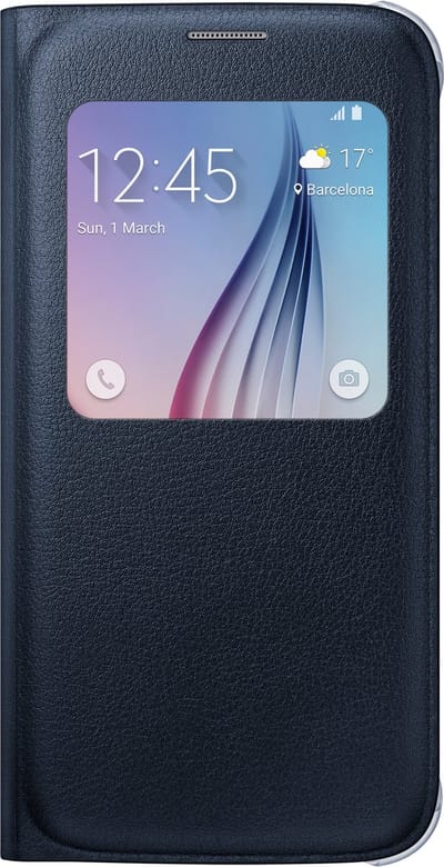 Samsung S View Cover PU Leder voor Samsung Galaxy S6 - Zwart