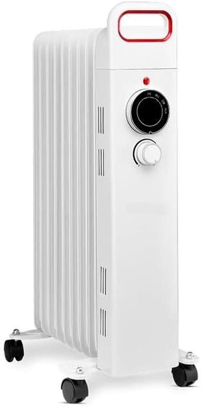 Olieradiator - Verwarmingselement - Ruimte Verwarmen - 9 Elementen - 2000 Watt - Wit