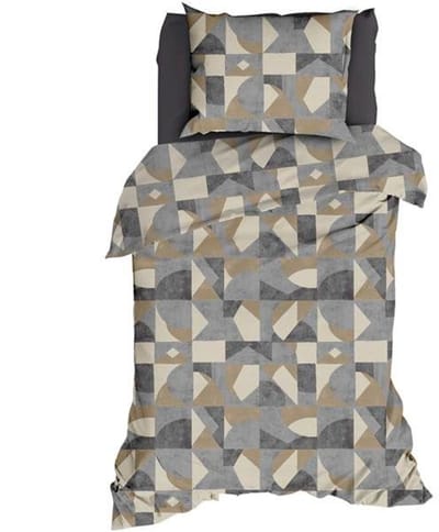 Romanette Pictet Dekbedovertrek - Eenpersoons - 140x200/220 cm - Grijs