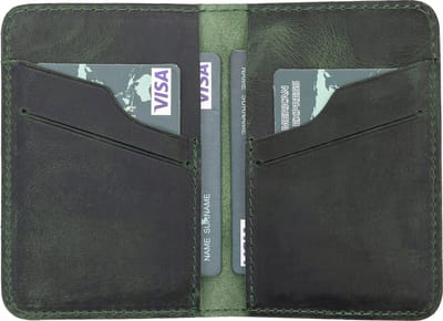 Pulledro echt leer Cardholder Pasjeshouder Portemonnee - Antic Green