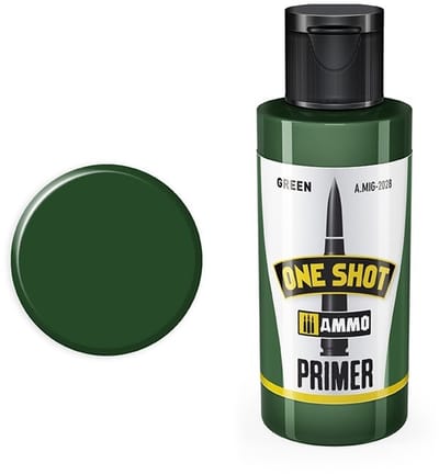 AMMO by Mig Jimenez Hobbyverf Acrylverf - MIG 2028 One Shot Primer - Green - Acryl (60 ml) Verf flesje - 60 ml