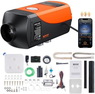 Dieselluchtverwarming - Stationaire Verwarming - Camper Verwarmen - Bluetooth Bediening - 20-25 m² - Oranje