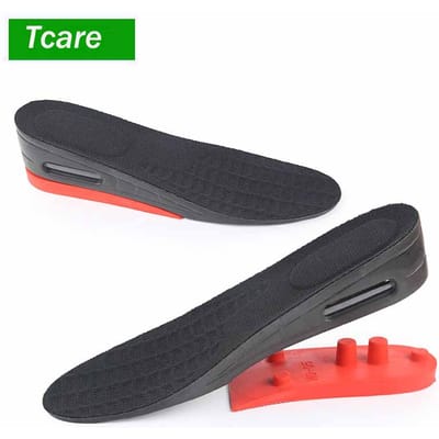 1 Paar Verhogende Binnenzolen 5cm Luchtkussen Hakken Hogere Schoenen Pad Voor Mannen Vrouwen Comfort Verhoging L black