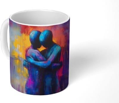 Mok - Koffiemok - Omarmen - Lichamen - Paars - Mokken - 350 ML - Beker - Koffiemokken - Theemok