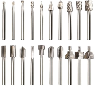 EXCITAT Freeskopset - HSS-rotatievijlen - Accessoires voor HSS-rotatiegereedschap - Voor houtsnijden, graveren, boren en afwerken - 20 stuks