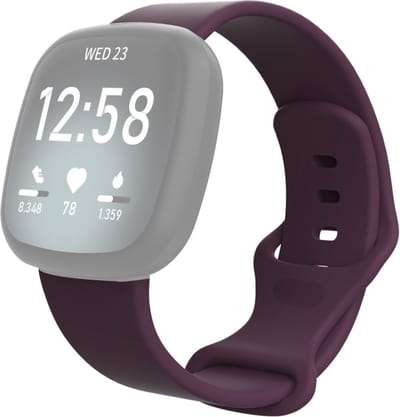 Siliconen bandje - geschikt voor Fitbit Versa 3 / Fitbit Sense - maat S/M - paars