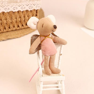 Nieuw! Kawaii Stof Muispop Duimpop Speelgoed Schattige Engelenvleugels Muispoppen Speelgoed Zacht Pluche Speelgoed Huisdecoratie Voor Kind Duurzame Cadeaus