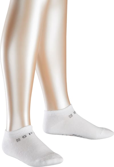 Esprit Foot Logo 2-Pack kort eenkleurig katoen multipack sneakersokken enkelsokken kinderen wit - maat 23-26