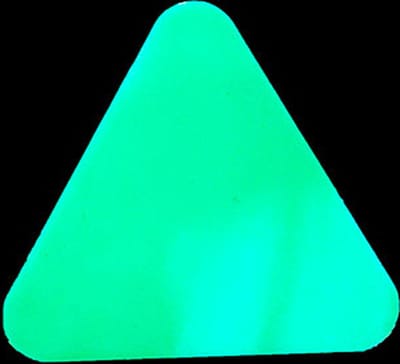Haaientanden (10 stuks) - Glow in the dark Glow-in-the-dark (fotoluminescent) 130 x 116 mm - vloersticker met vlakke toplaag