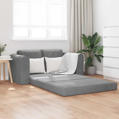 vidaXL - Slaapbank - Donkergrijs - 148 - x - 71 - x - 83 - cm - Fluweel