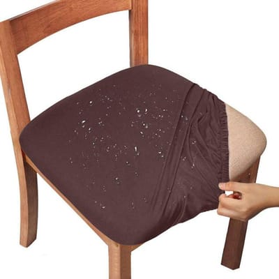 Levivel – housse de chaise imperméable, couleur unie, extensible, en Jacquard, en Spandex, protection de chaise élastique pour salle à manger, 15 couleurs 1 Piece café foncé