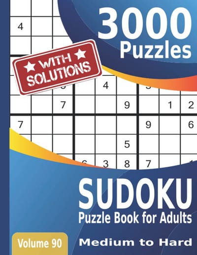 Grote Sudoku Puzzelboek voor Volwassenen - 3000 Middelzware tot Moeilijke Puzzels inclusief Oplossingen
