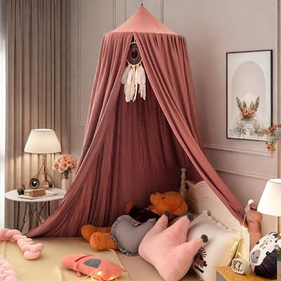 Dailygoods- Bedhemel 100% Polyester - Klamboe - Bedtent - Kinderkamer - Hemelbed - Ademend Materiaal - Veiligheidswaarschuwing - Baldakijn