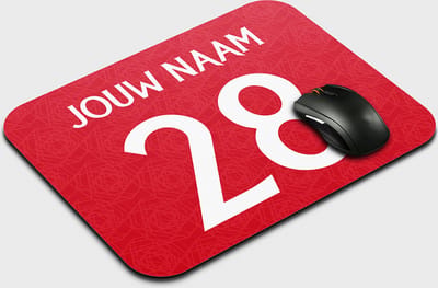 Muismat United - Gepersonaliseerd Met Eigen Naam - Anti Slip - Voetbal Muismatten - Voetbal Cadeau - 22,5 cm x 19 cm