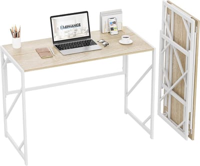 Vouw bureau - Opvouwbare tafel - Thuiswerken studeren - Geen montage nodig - 80 cm breed - Beige