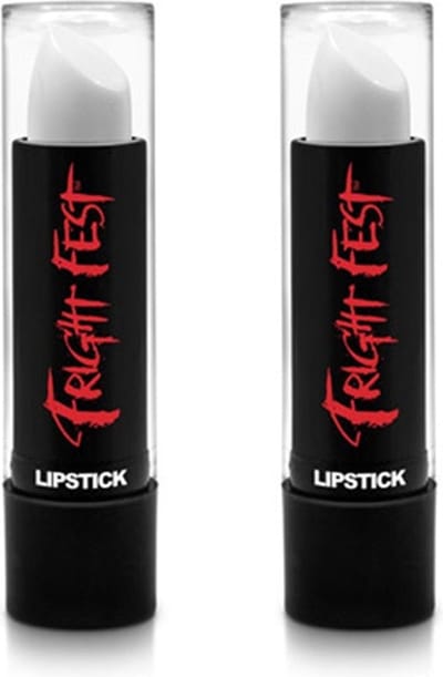 Paintglow Lippenstift/lipstick - 2x - wit - 4,5 gram - Schmink/make-up - Halloween/carnaval
