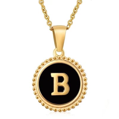 Aramat Jewels | Halskettingen | Stalen dames ketting letter goudkleur | B | |1,5mm | Staal | Volwassenen | Verkleurd niet